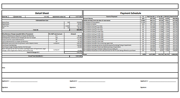 Oberoi Realty Bandra East Costing Plan